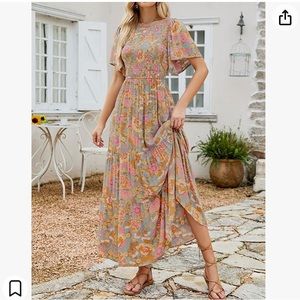 Flutter sleeve maxi dress